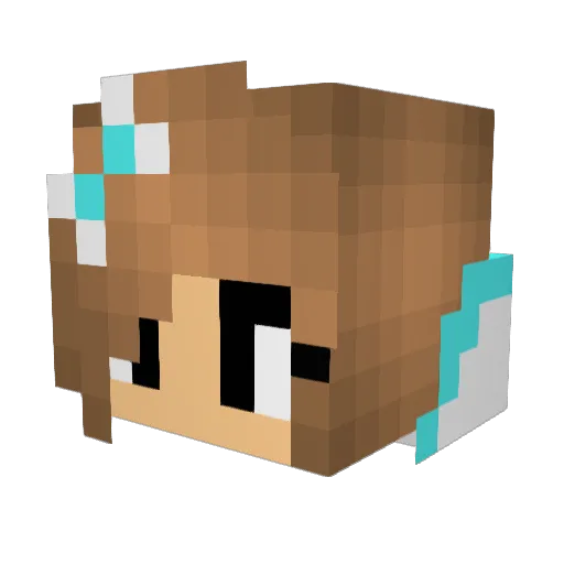 flowers08 Minecraft avatar head, 3D render