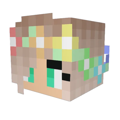 flowerxo Minecraft avatar head, 3D render