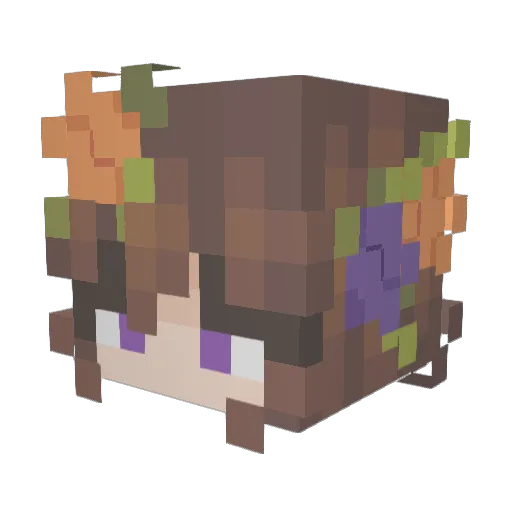 floweryshiro Minecraft avatar head, 3D render