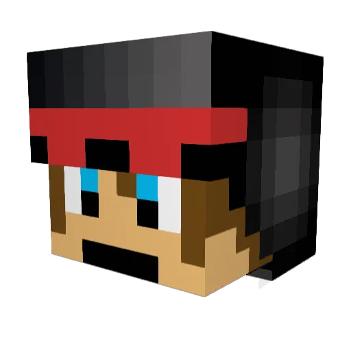 floxblack Minecraft avatar head, 3D render