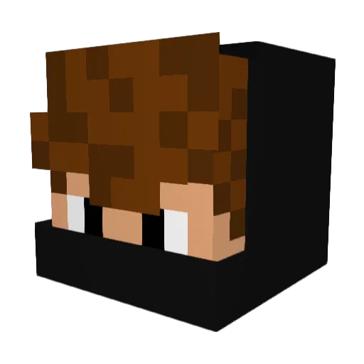 fluafds Minecraft avatar head, 3D render