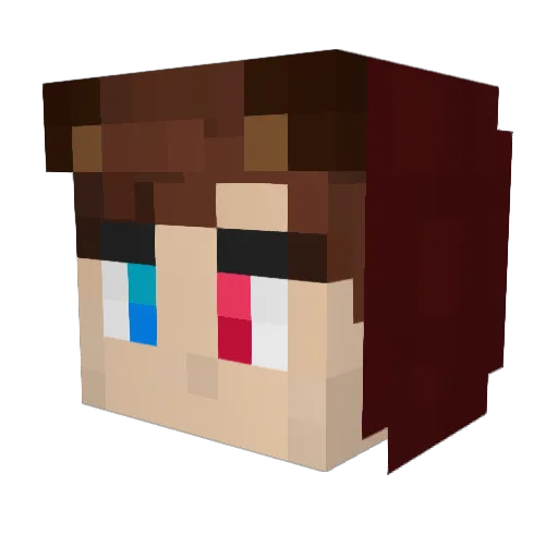 fluffilz Minecraft avatar head, 3D render