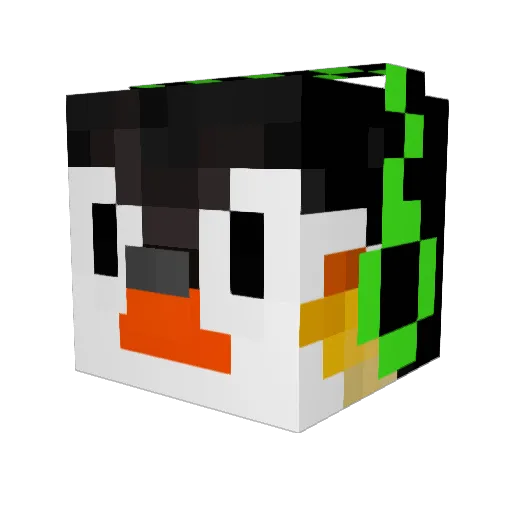 flufflypenguin Minecraft avatar head, 3D render
