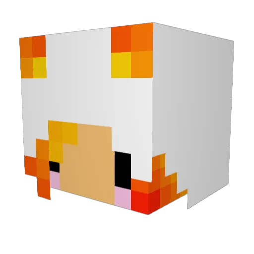 fluffpinktacocat Minecraft avatar head, 3D render