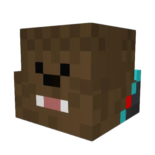 fluffy400and1 Minecraft avatar head, 3D render