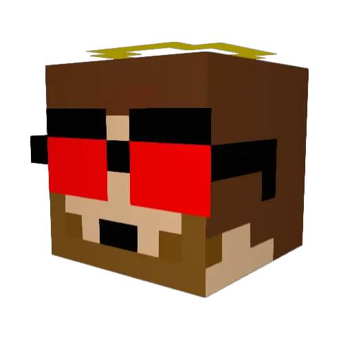 fluffychicken Minecraft avatar head, 3D render