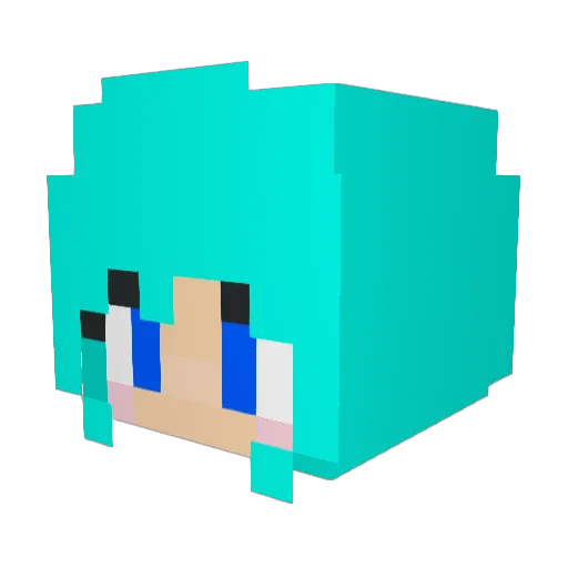 fluffykitkat Minecraft avatar head, 3D render