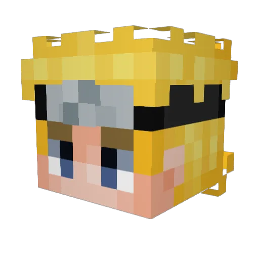 fluffylb Minecraft avatar head, 3D render