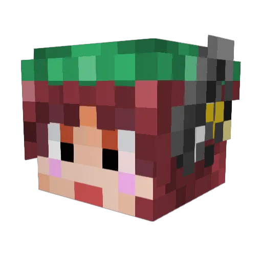fluffynya Minecraft avatar head, 3D render
