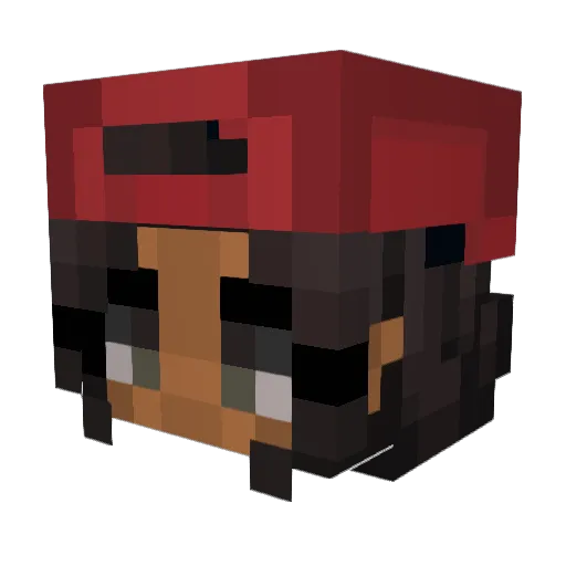 flufnug Minecraft avatar head, 3D render