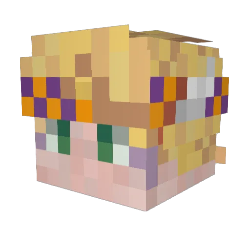 flummxed Minecraft avatar head, 3D render