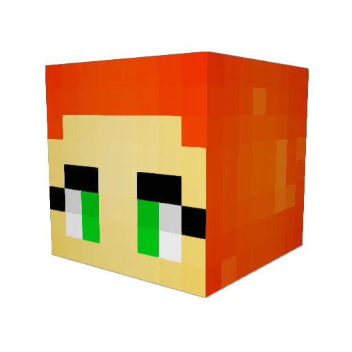 fluorobadger Minecraft avatar head, 3D render
