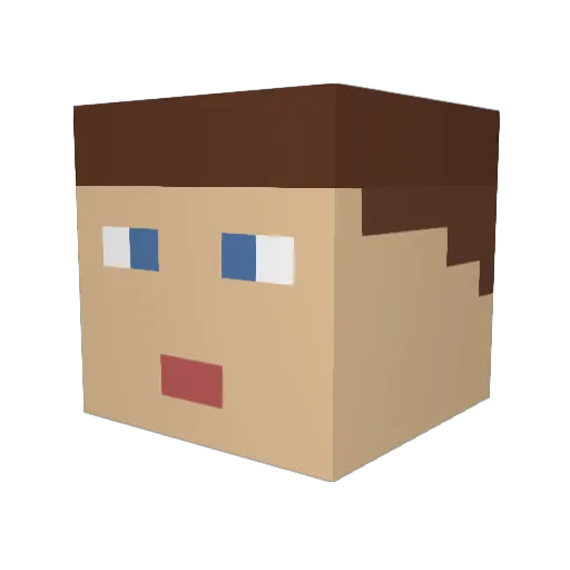 flushiisback Minecraft avatar head, 3D render