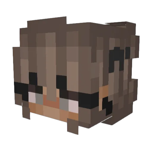 fluting Minecraft avatar head, 3D render