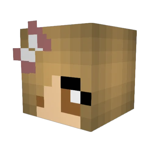 flutter_820 Minecraft avatar head, 3D render