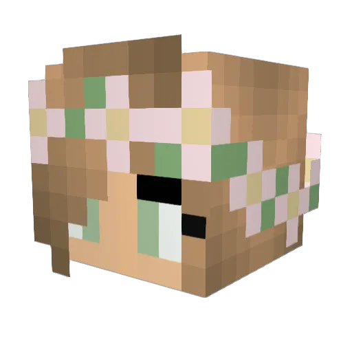 fluttershylily Minecraft avatar head, 3D render