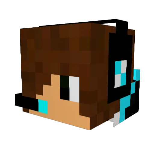 flutys Minecraft avatar head, 3D render