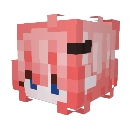 flxSoso Minecraft avatar head, 3D render