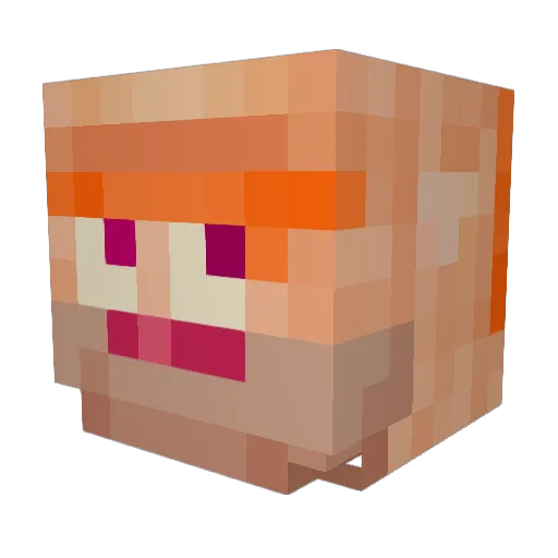 flying_emu Minecraft avatar head, 3D render