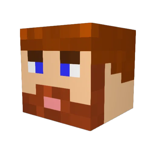 flykong Minecraft avatar head, 3D render