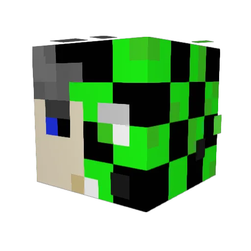 fnboyzsilent Minecraft avatar head, 3D render