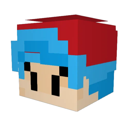 fnfiscool Minecraft avatar head, 3D render