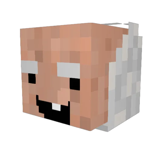 fokedD Minecraft avatar head, 3D render