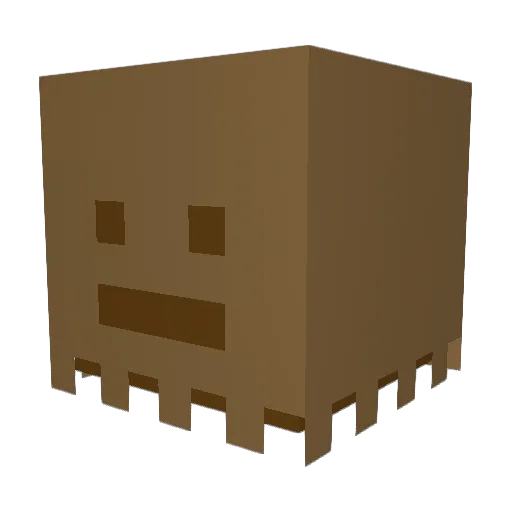 folderpaper Minecraft avatar head, 3D render
