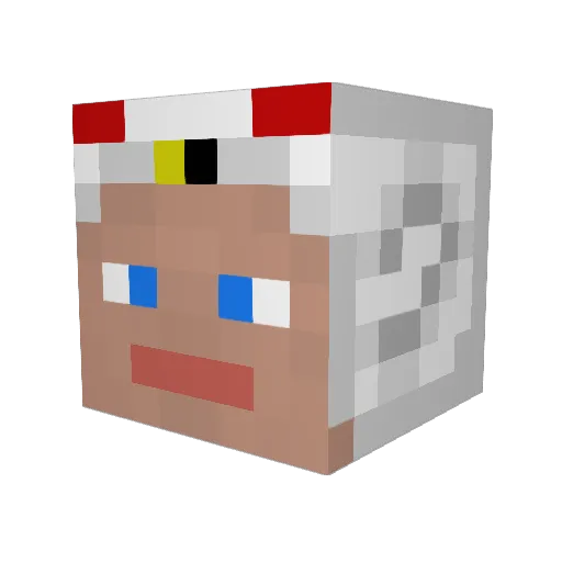 fonesex Minecraft avatar head, 3D render
