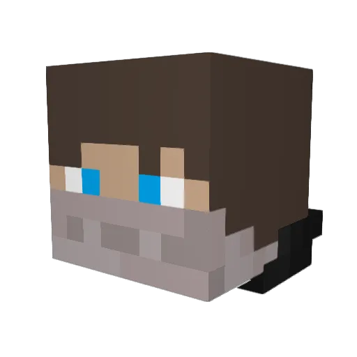 fonked Minecraft avatar head, 3D render