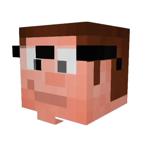 foollewd Minecraft avatar head, 3D render