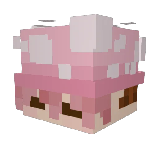 foolshroom Minecraft avatar head, 3D render
