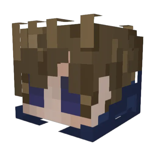 foolwed Minecraft avatar head, 3D render