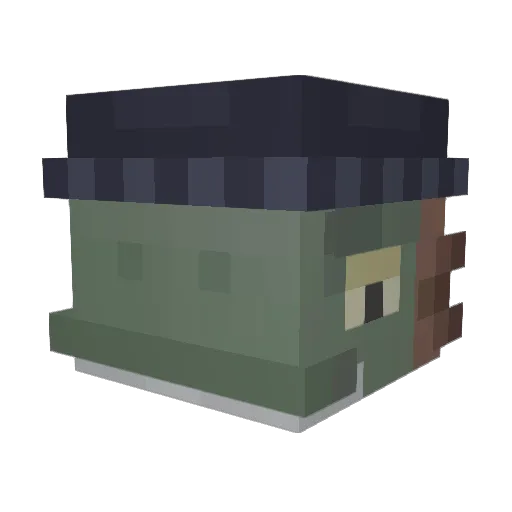 foopish Minecraft avatar head, 3D render