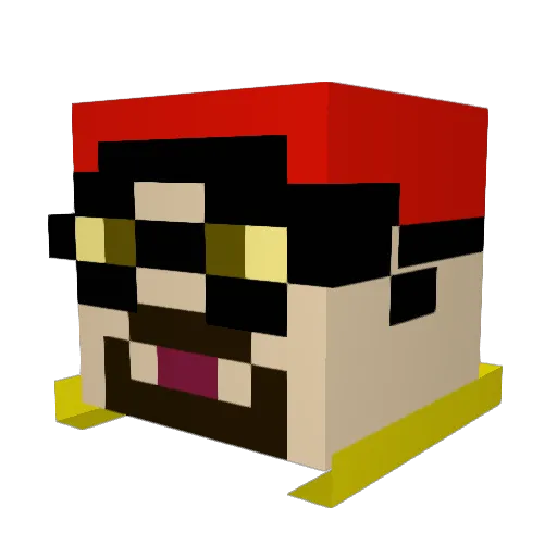 footey_12 Minecraft avatar head, 3D render
