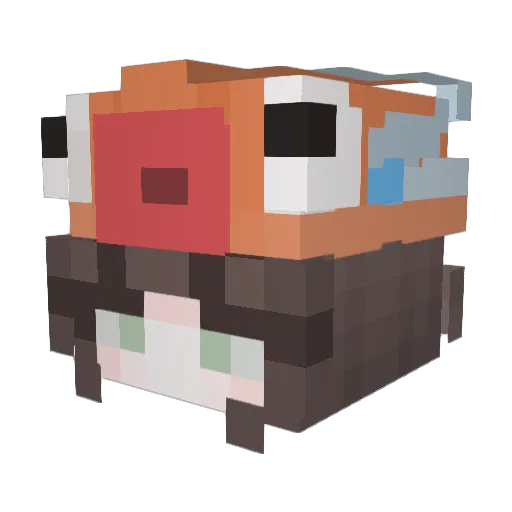 forbiddenfrog Minecraft avatar head, 3D render