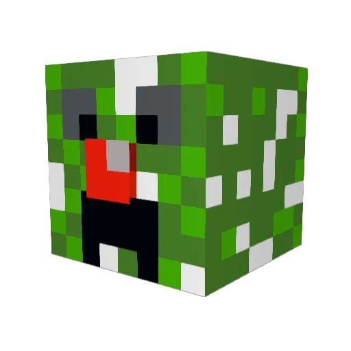 fork10 Minecraft avatar head, 3D render
