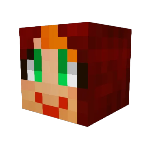 forksnek Minecraft avatar head, 3D render