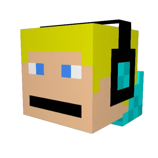 fort01 Minecraft avatar head, 3D render