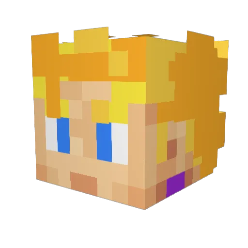 fortunedj Minecraft avatar head, 3D render