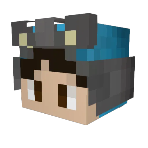 fossilver Minecraft avatar head, 3D render