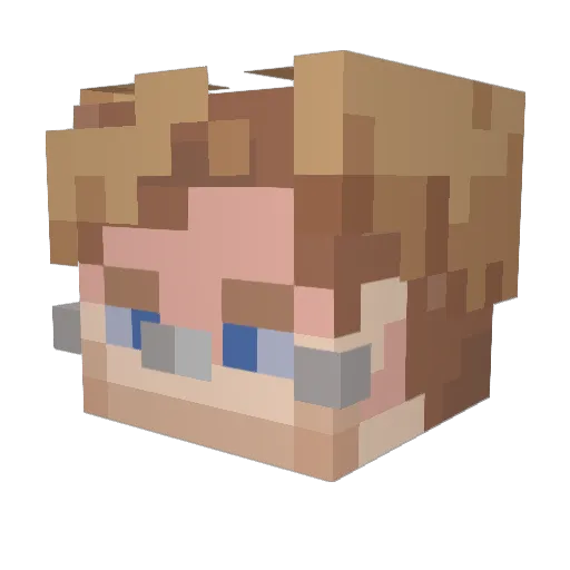 fottery Minecraft avatar head, 3D render