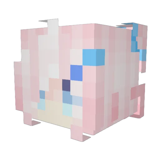 foulandmiss Minecraft avatar head, 3D render