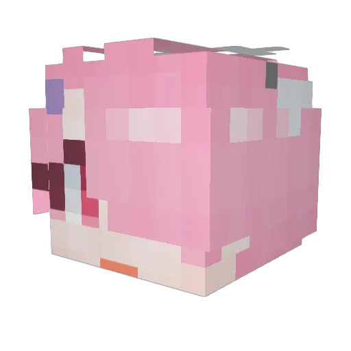 fourhand Minecraft avatar head, 3D render