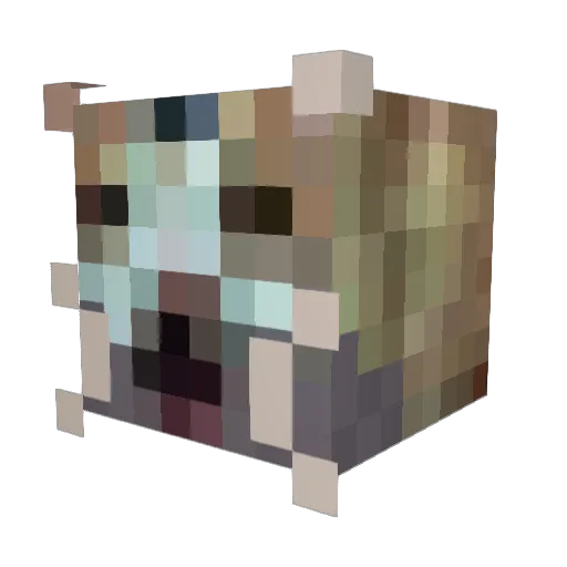 fournow Minecraft avatar head, 3D render