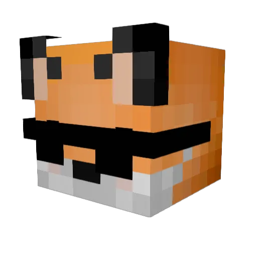 fox1549 Minecraft avatar head, 3D render