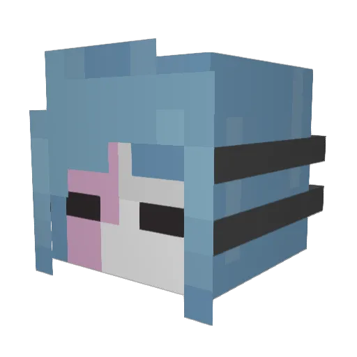 foxboyval Minecraft avatar head, 3D render