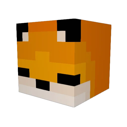 foxfor Minecraft avatar head, 3D render