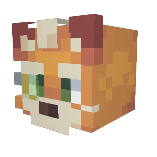 foxforlorn Minecraft avatar head, 3D render