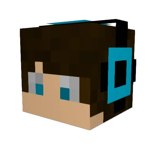 foxinm Minecraft avatar head, 3D render